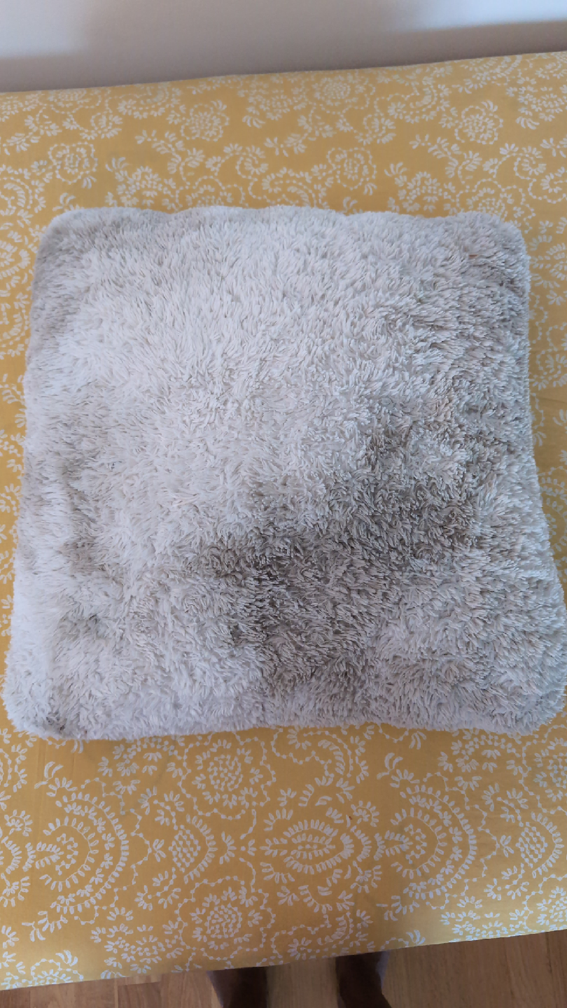 Fuzzy Throw Pillow - Cream Colour