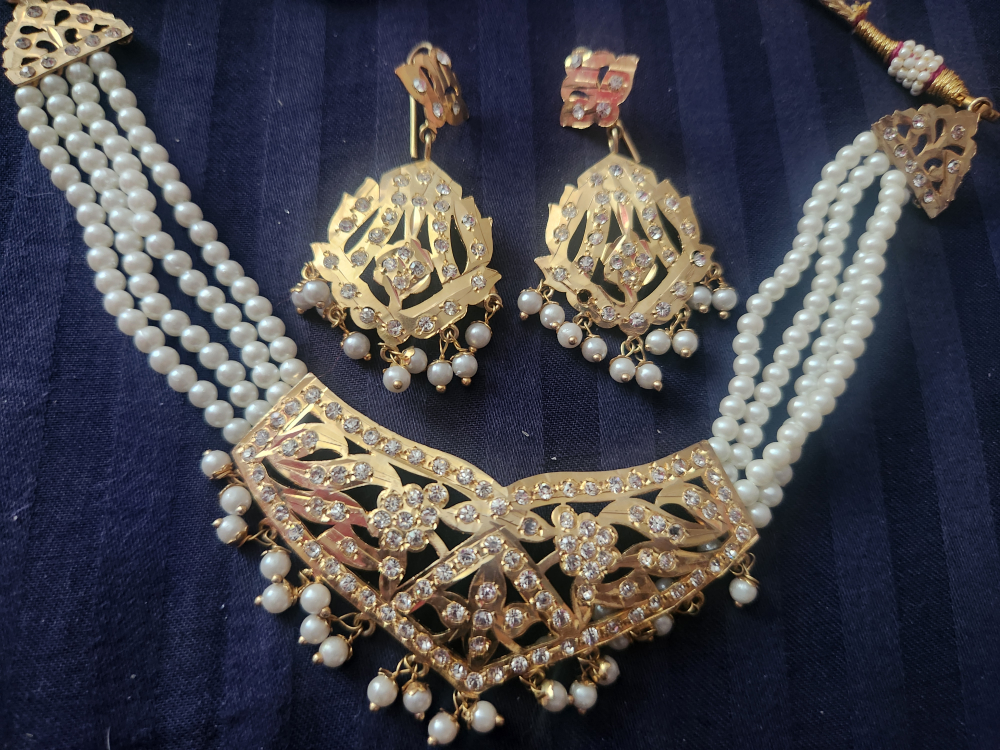 Pearl Necklace and Earring Set