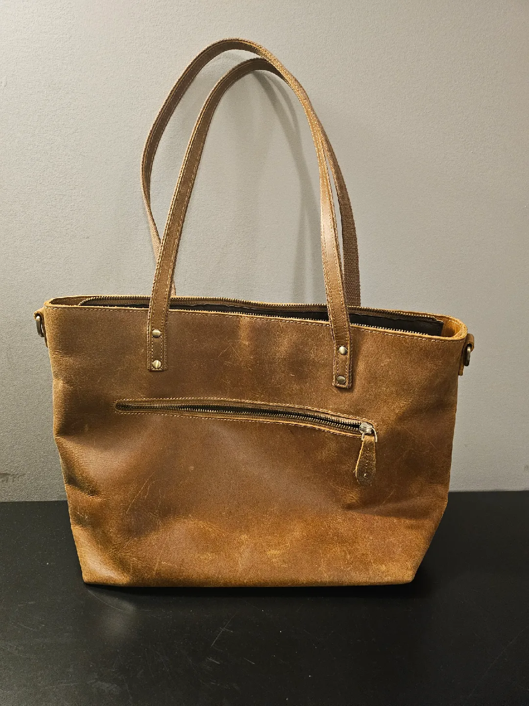 Brown Leather Tote Bag image indicator(2)