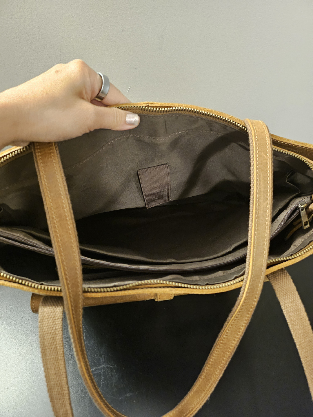 Brown Leather Tote Bag - photo 3