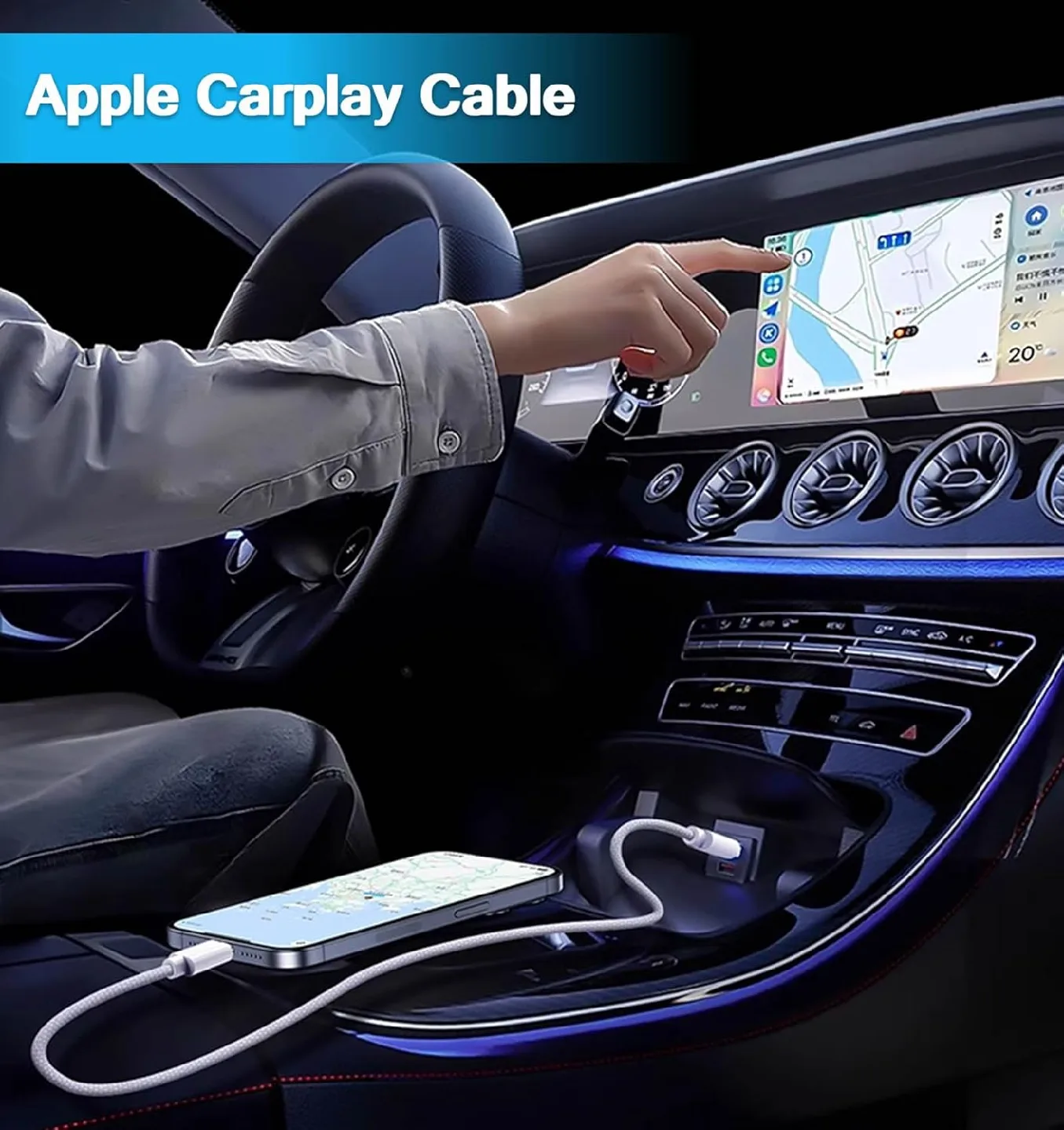 ukiism USB to USB C Cable Car Charger Cord Compatible image indicator(2)