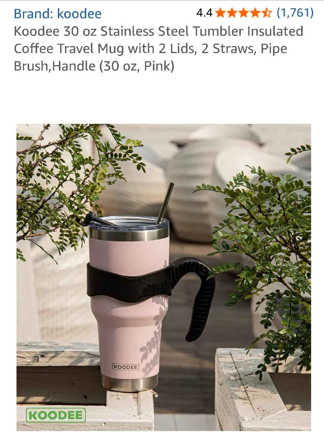 YETI Rambler Dupe - 30oz Tumbler with Handle (Powder Pink) image indicator(5)