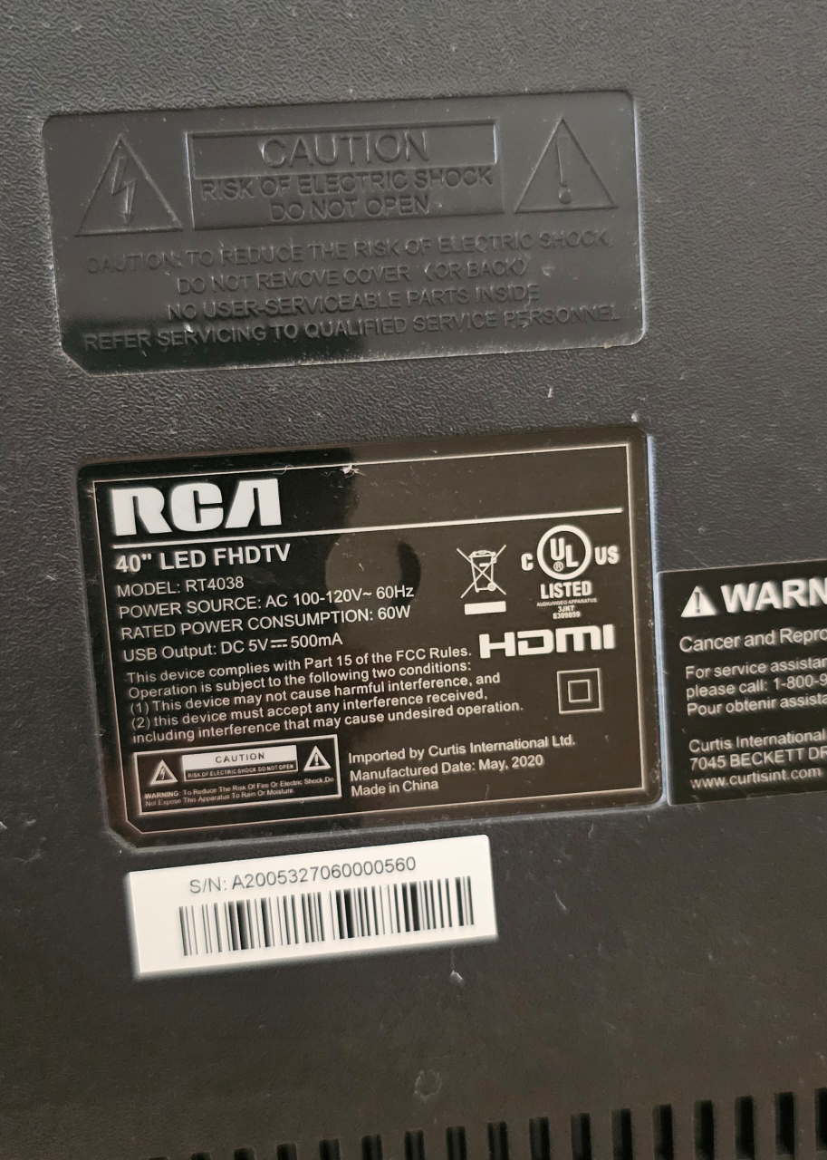RCA 40" LED TV (FHDTV) - photo 3