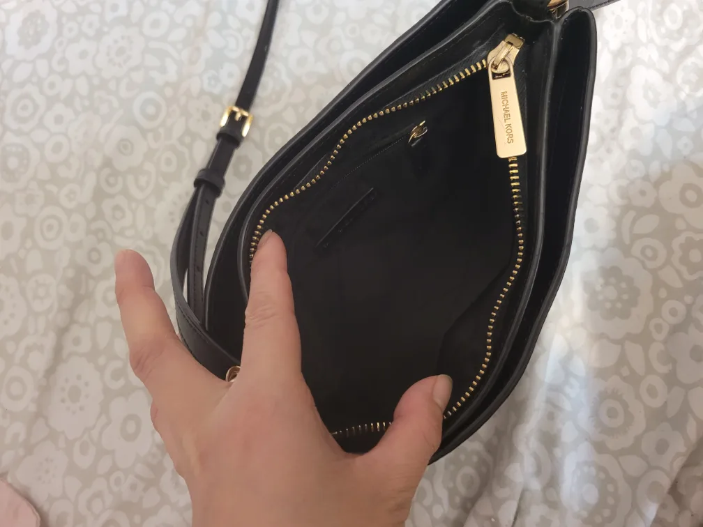 Michael Kors Black Leather Crossbody Bag image indicator(4)