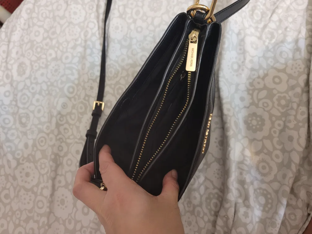 Michael Kors Black Leather Crossbody Bag image indicator(5)