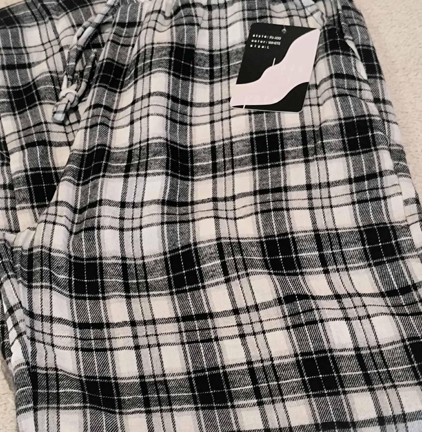 Love Poem Plaid Pajama Pants - Size L/G image indicator(7)