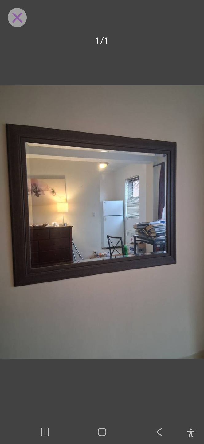 Framed Wall Mirror - Brown