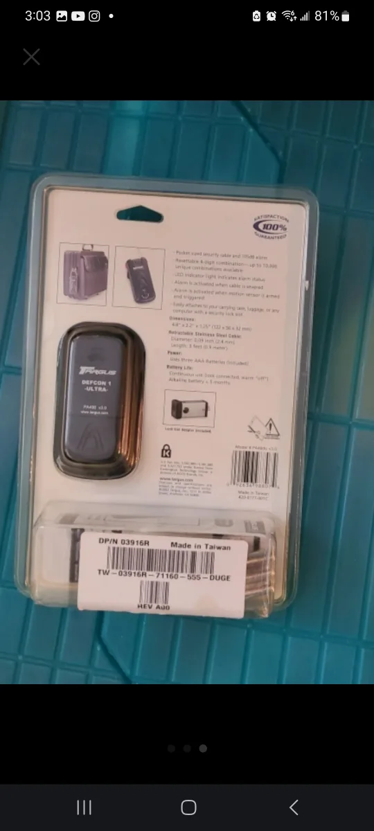 Targus Defcon 1 Ultra Notebook Computer Security System image indicator(2)