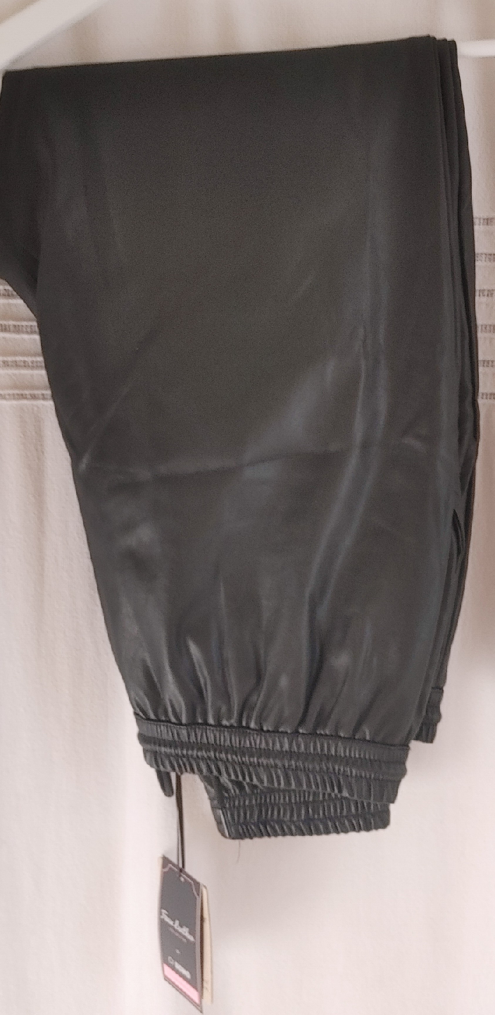 Ci Sono Black Vegan Leather Pants - Size XL - photo 2