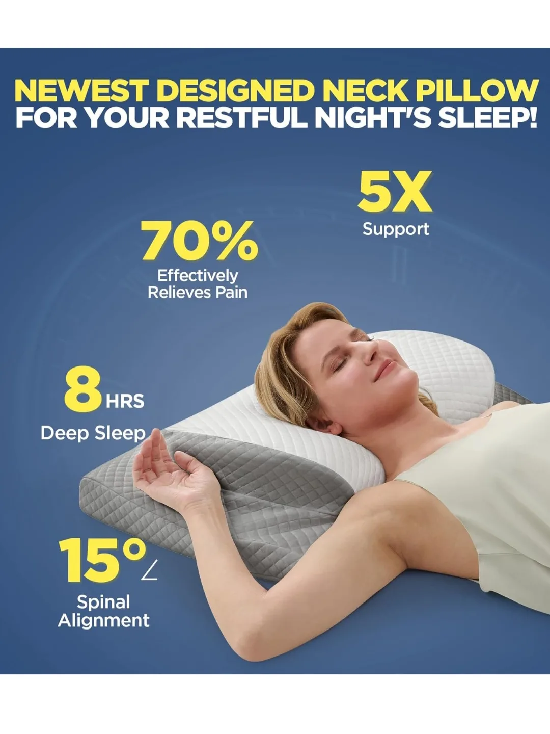 Memory Foam Pillow - Exceptional Quality Neck Support image indicator(2)