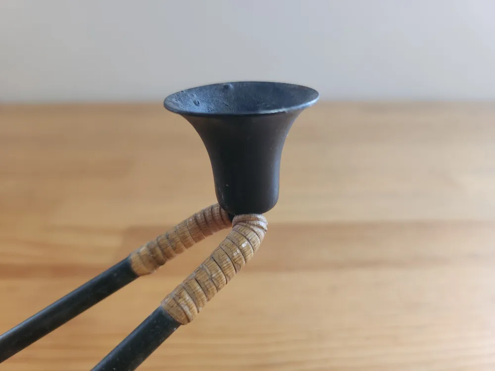 Vintage Danish Metal Cane Candleholder by Laurids Lonborg 1960s image indicator(3)