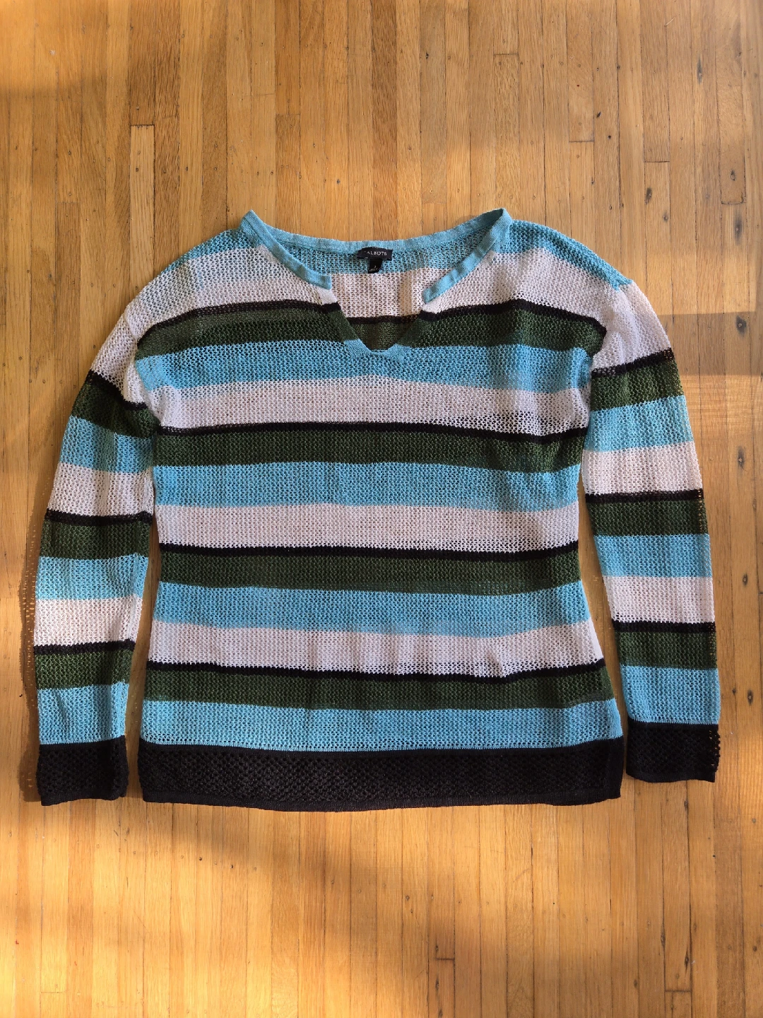Talbots Linen Striped Knit Sweater - Size S