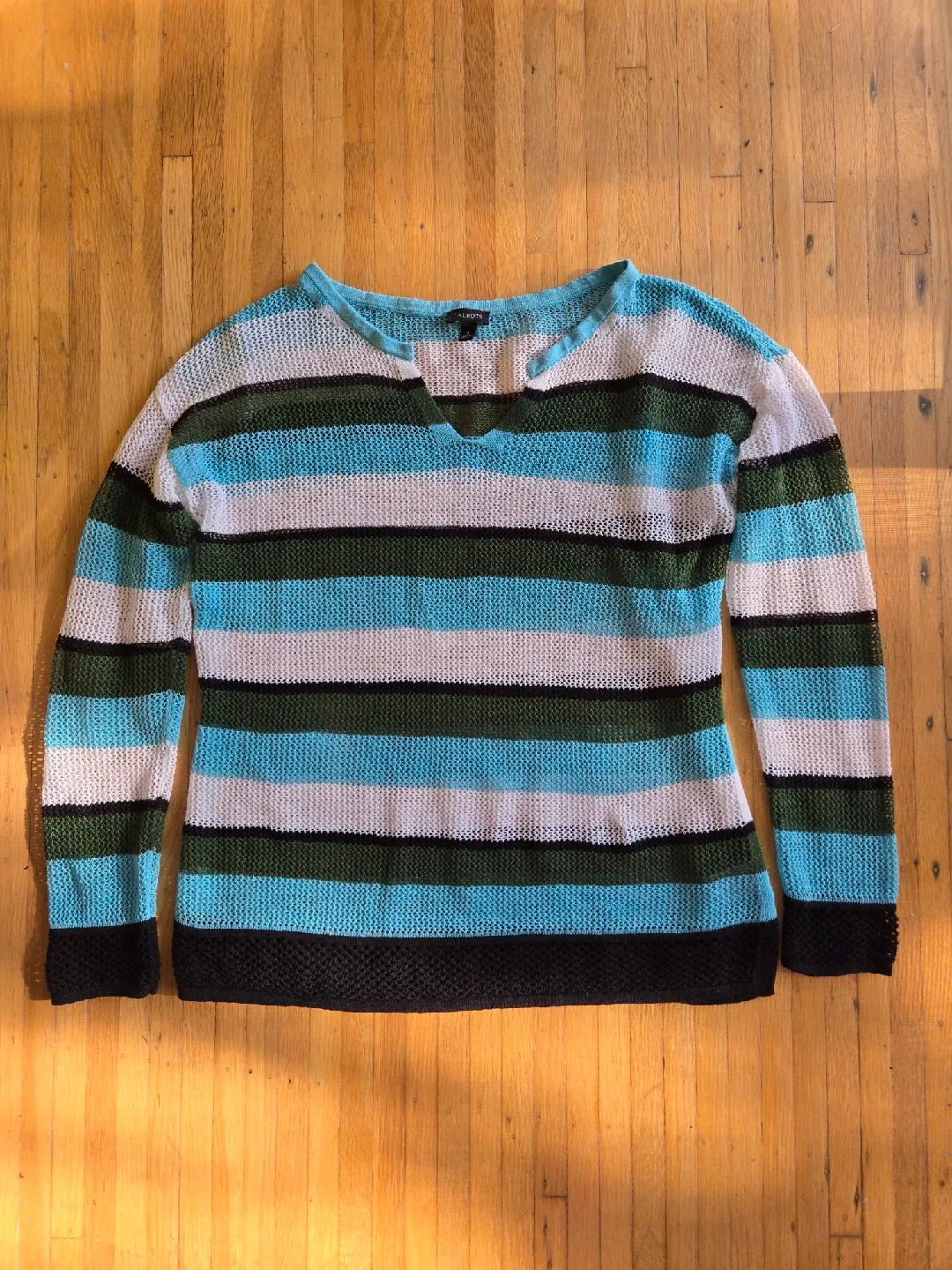 Talbots Linen Striped Knit Sweater - Size S thumbnail