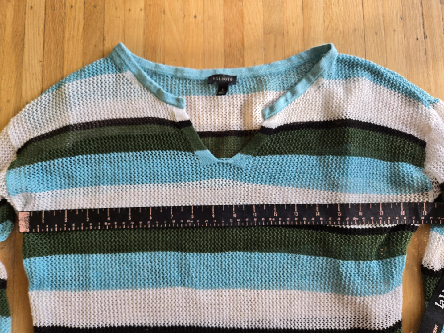 Talbots Linen Striped Knit Sweater - Size S - photo 3