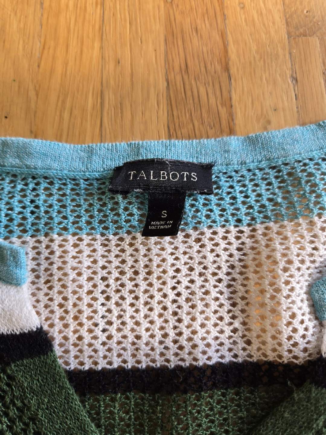 Talbots Linen Striped Knit Sweater - Size S - photo 4