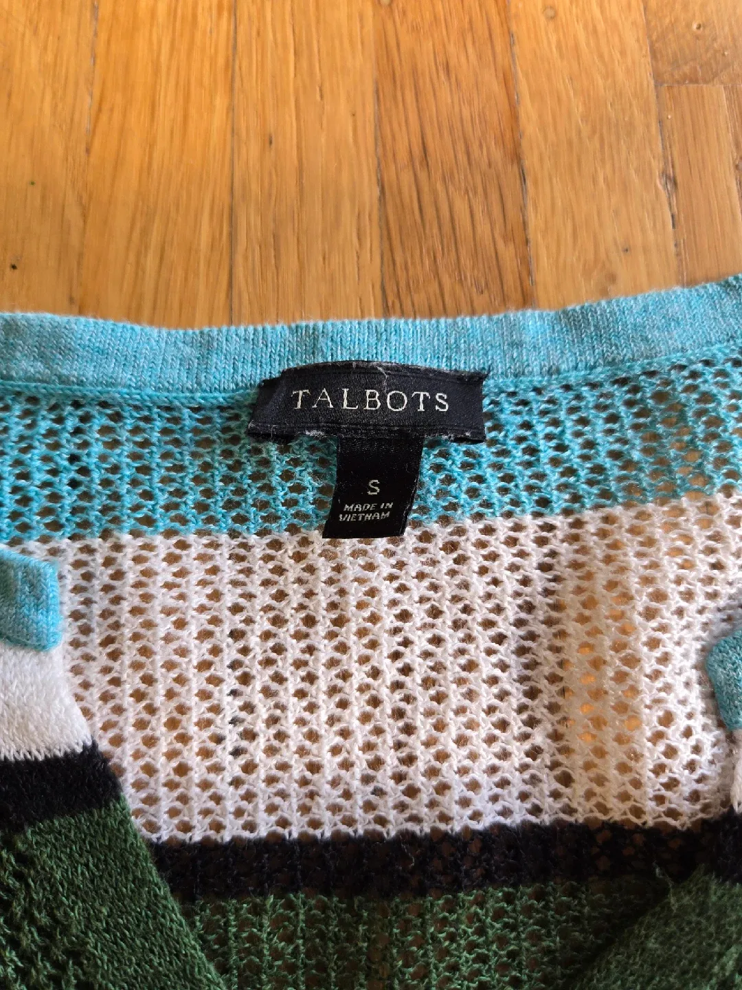 Talbots Linen Striped Knit Sweater - Size S image indicator(4)