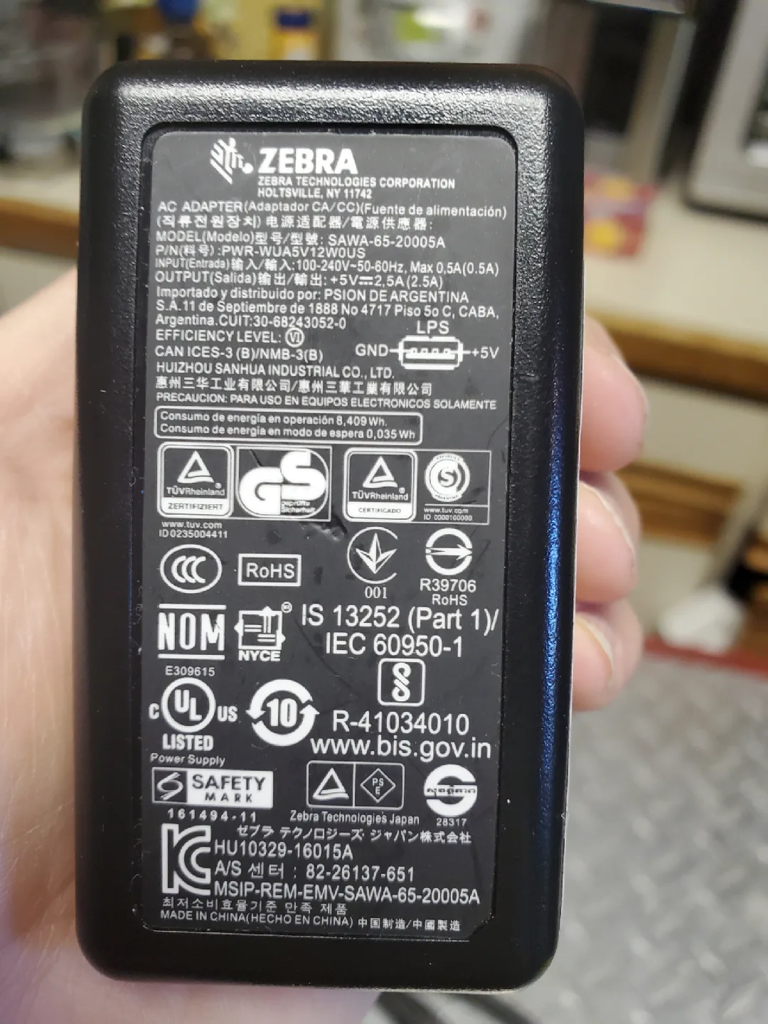 3 Zebra AC Adapter Power Supply with 3 type c 3ft cords image indicator(2)