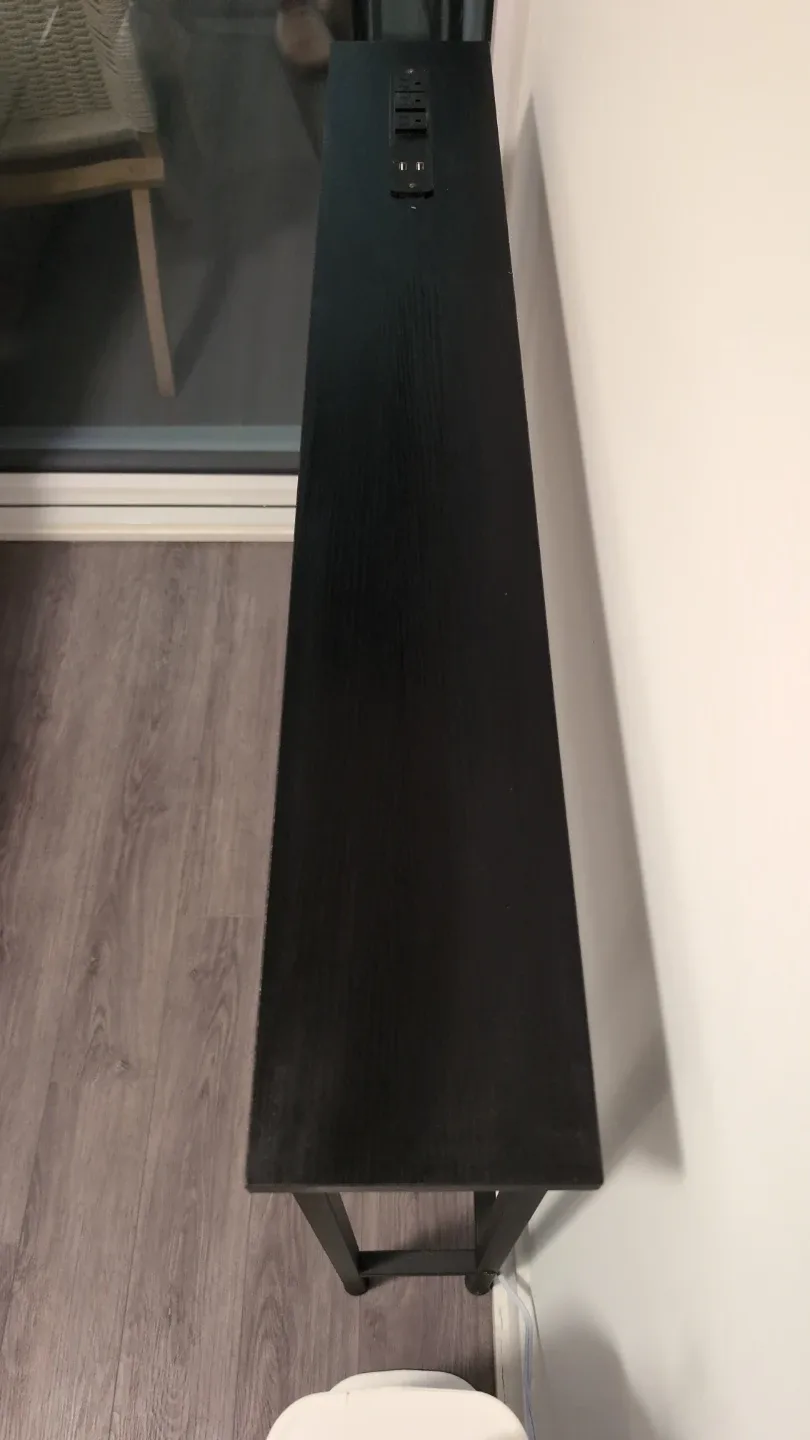 Black Console Table with USB Ports (39x6 inches) image indicator(2)