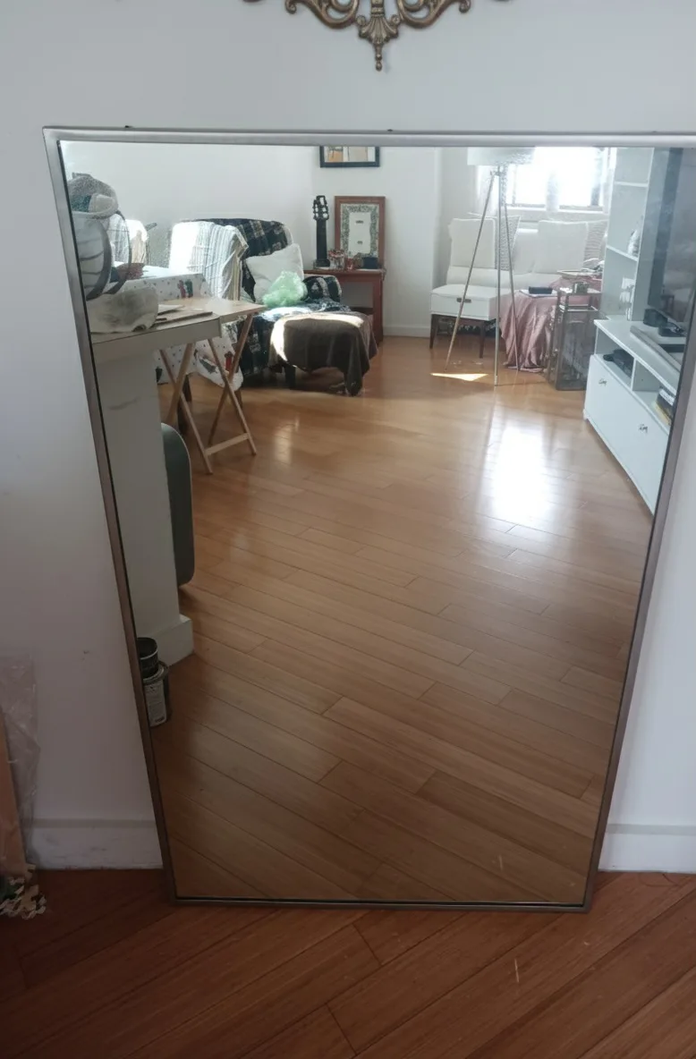 Industrial Heavy Large Modern Wall Mirror with Silver Frame image indicator(3)