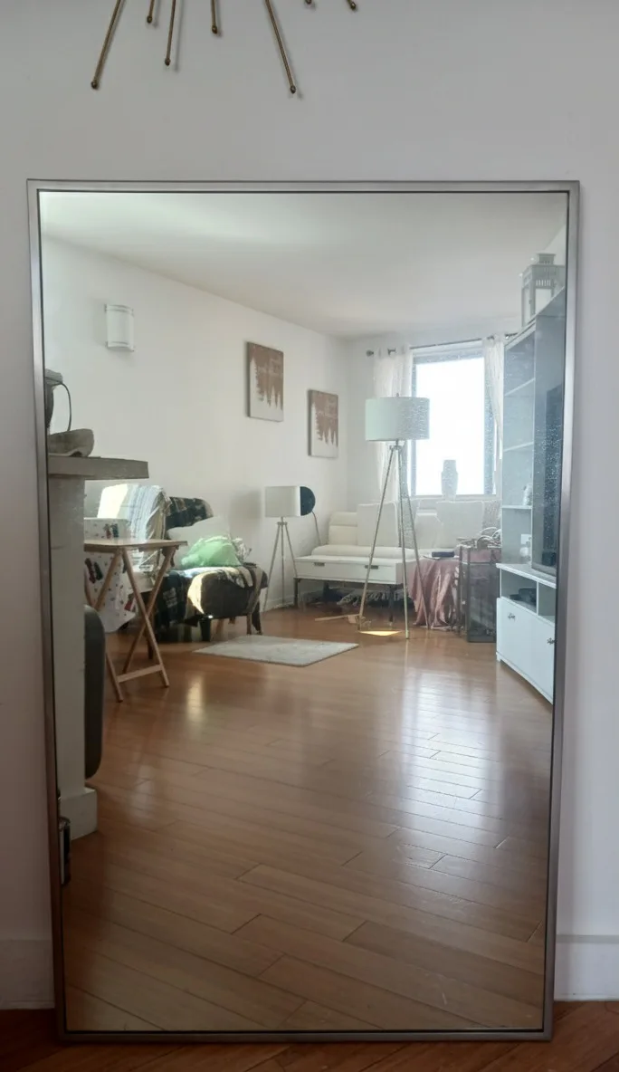 Industrial Heavy Large Modern Wall Mirror with Silver Frame image indicator(4)