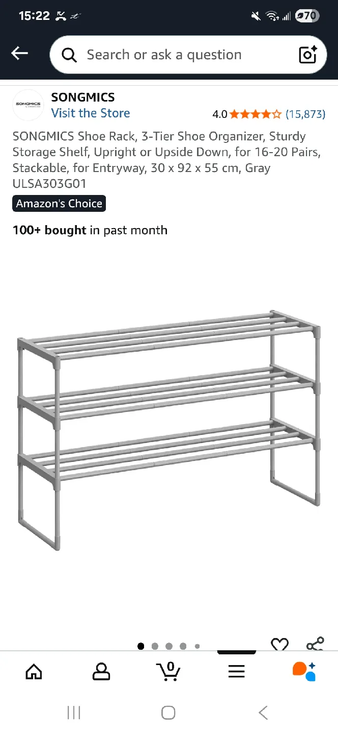 3 or 4 Tier Shoe Rack - Gray (BRAND NEW) thumbnail