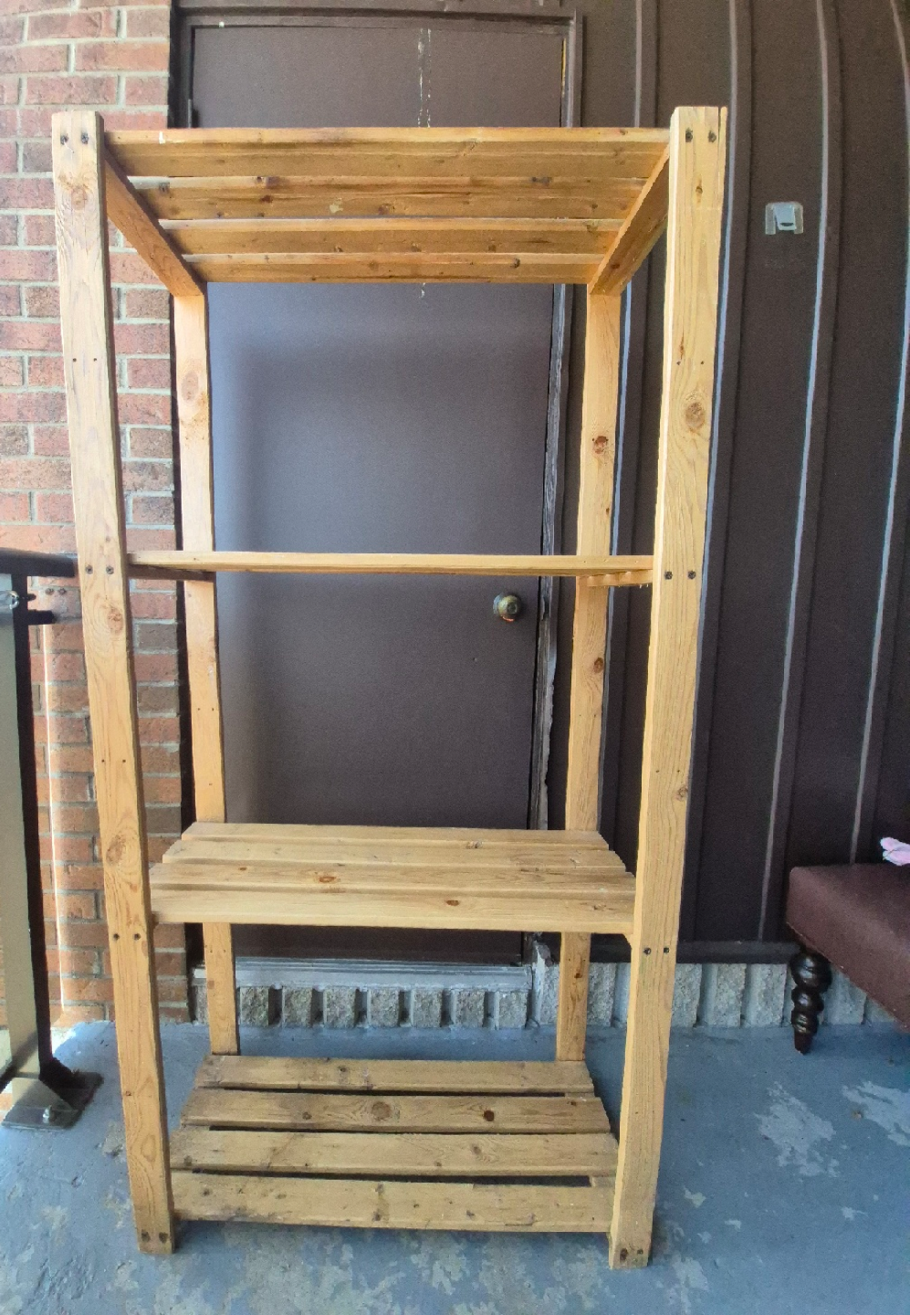 Open wooden shelf unit - photo 4