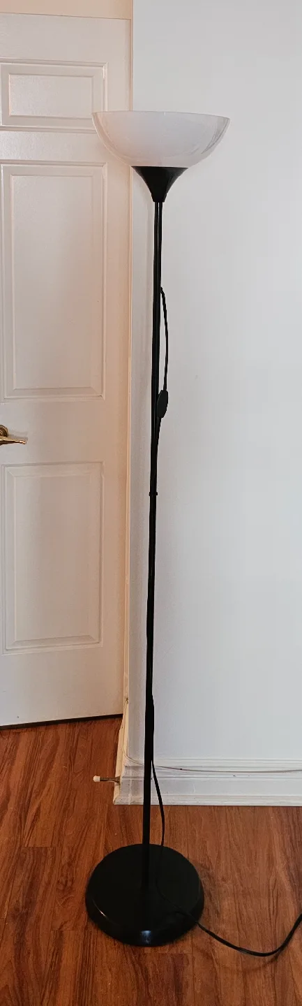 Black Floor Lamp with White Shade thumbnail