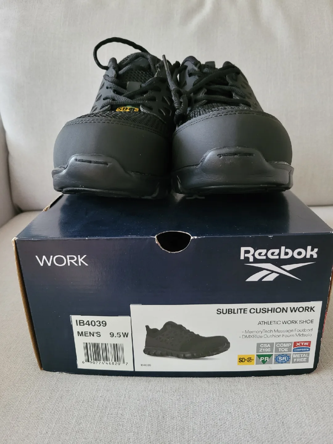 Men's Reebok Sublite Cushion Work Athletic Shoes 9.5/10 - Black image indicator(3)