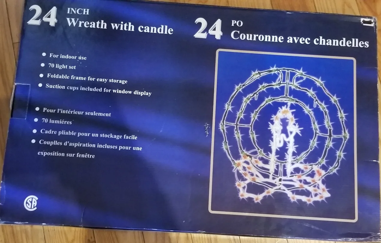 24 Inch Wreath with Candle image indicator(3)