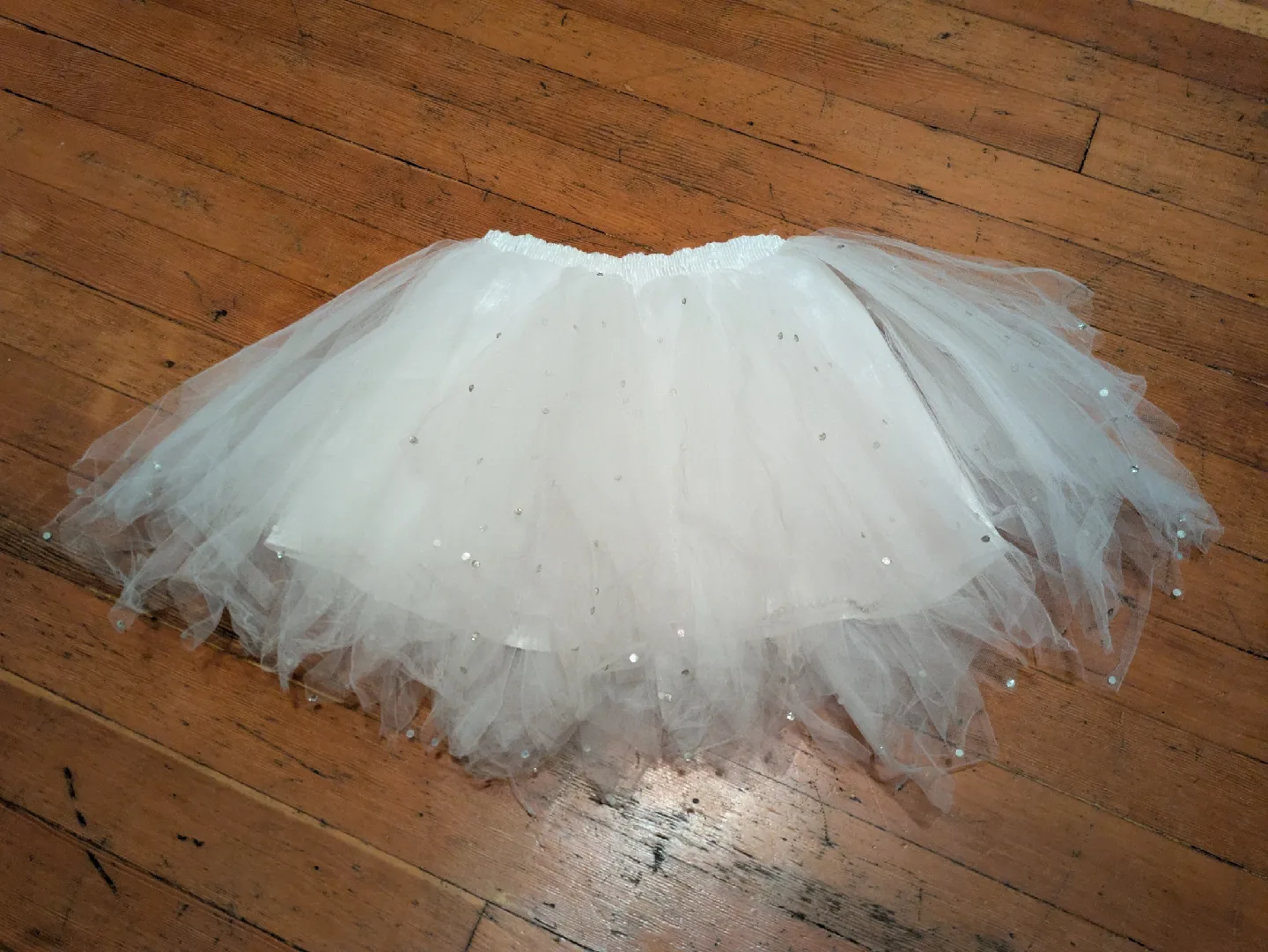 White Tutu Skirt with Gemstones thumbnail