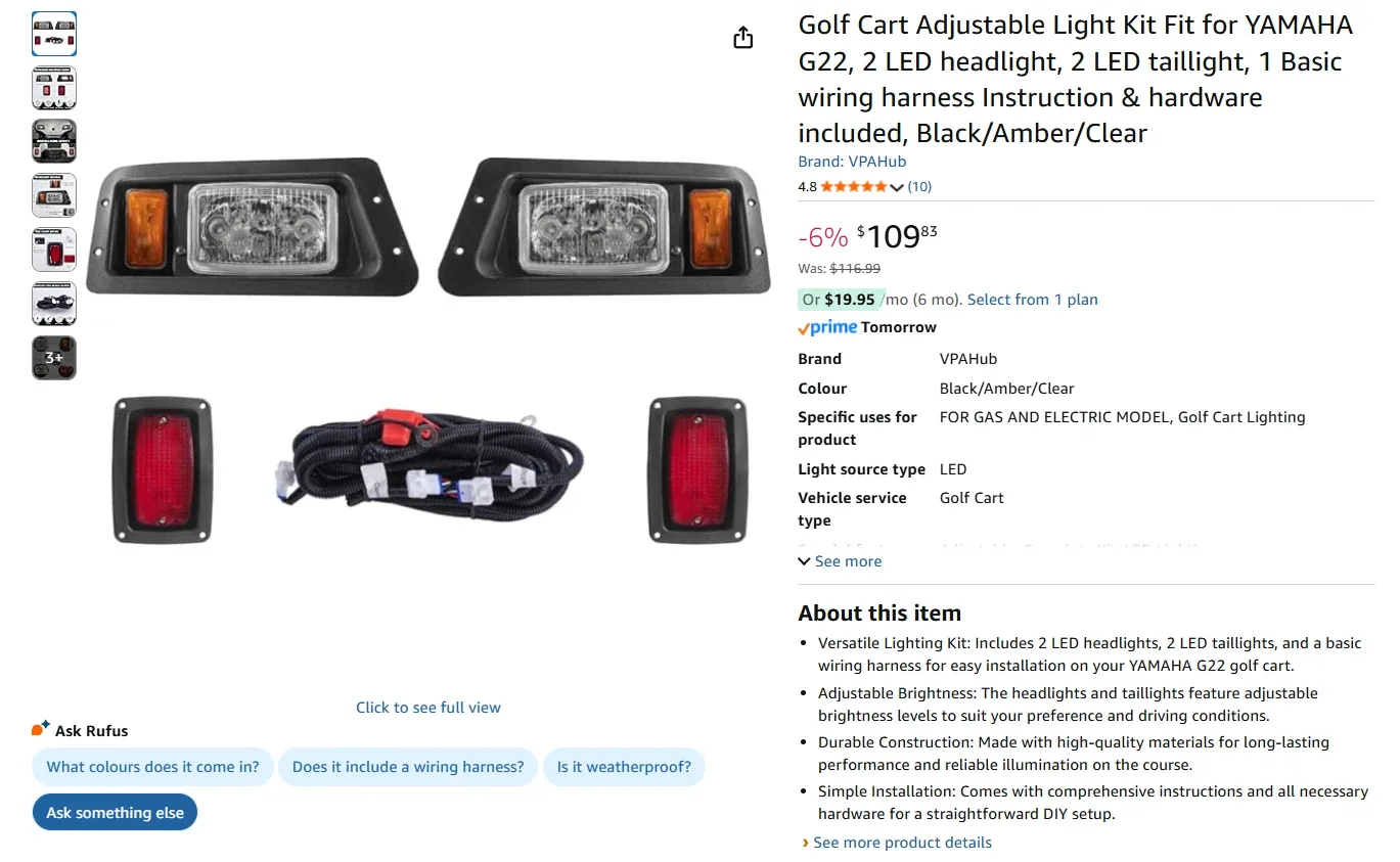 Golf Cart Adjustable Light Kit Fit BNIB image indicator(2)