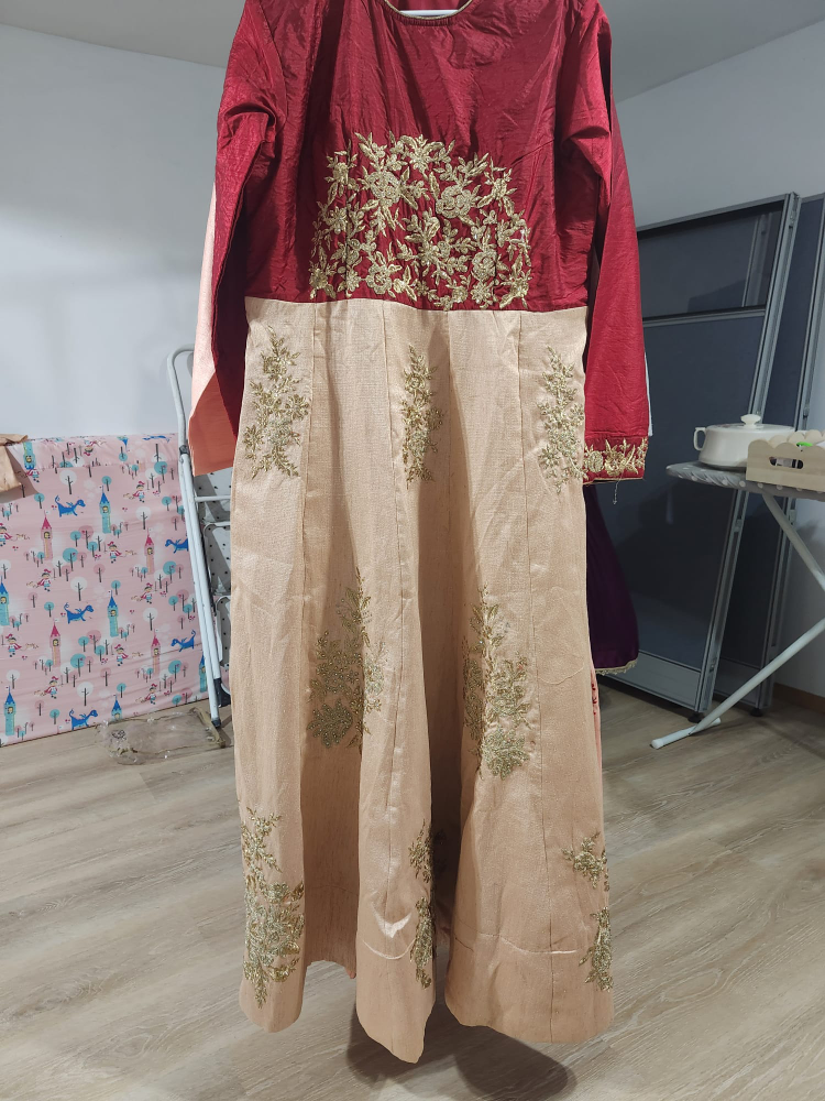 Long Sleeve Floral Gown