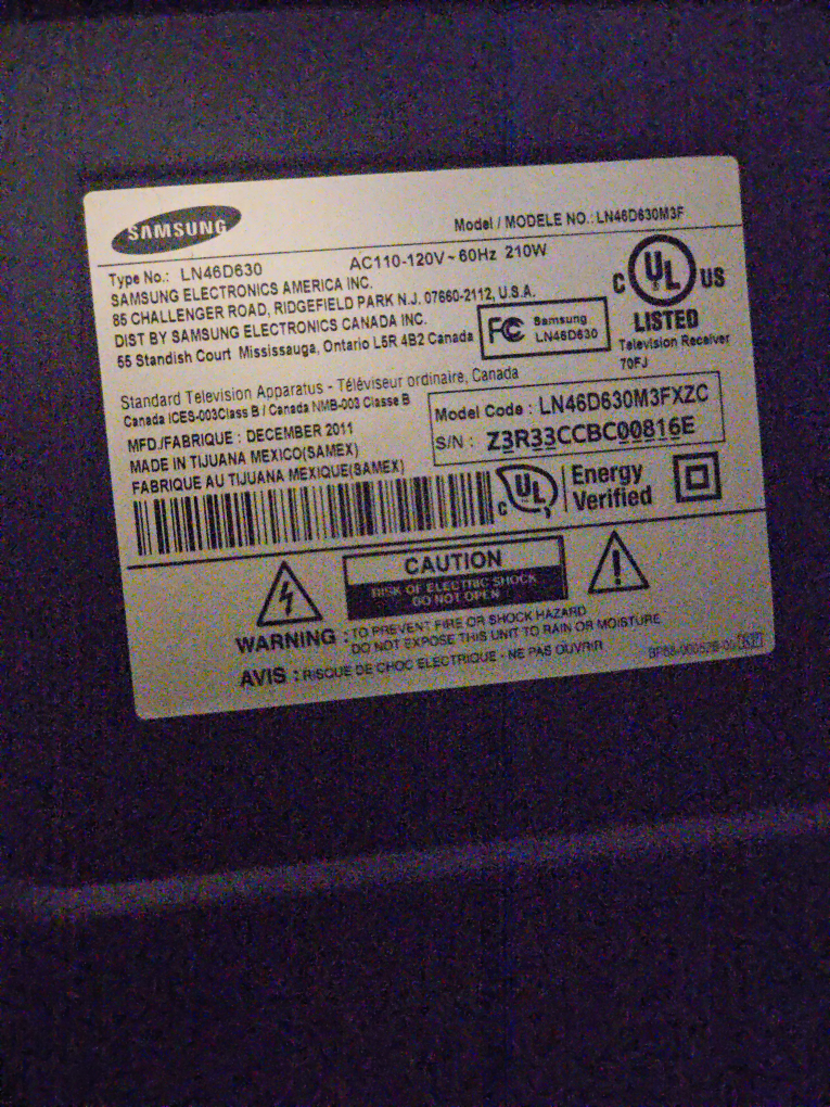 Samsung LN46D630 46 inch TV - photo 2