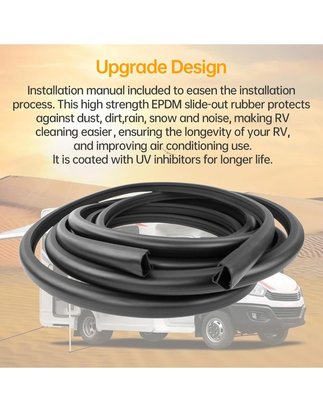 018-312-EKD Black 1" x 15/16" x 35' D-Seal RV
