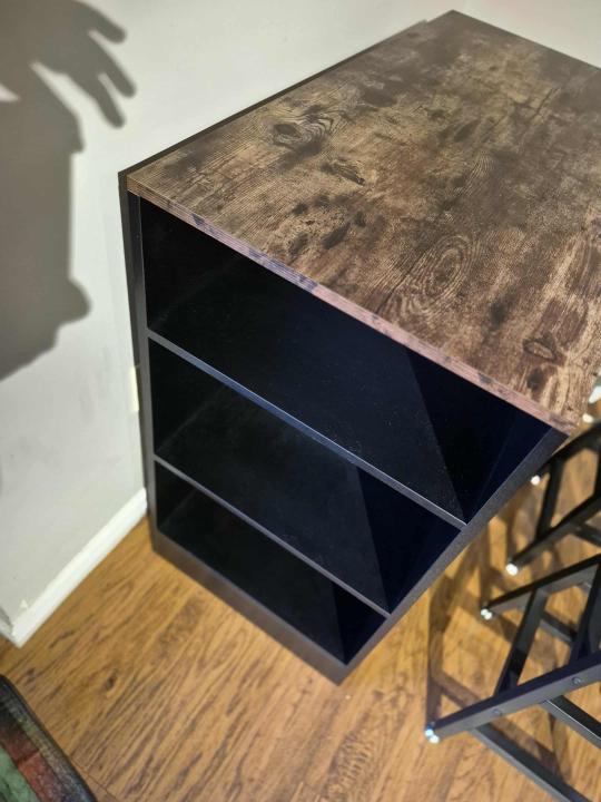 Bar Table with 2 Stools - Brown & Black - photo 3