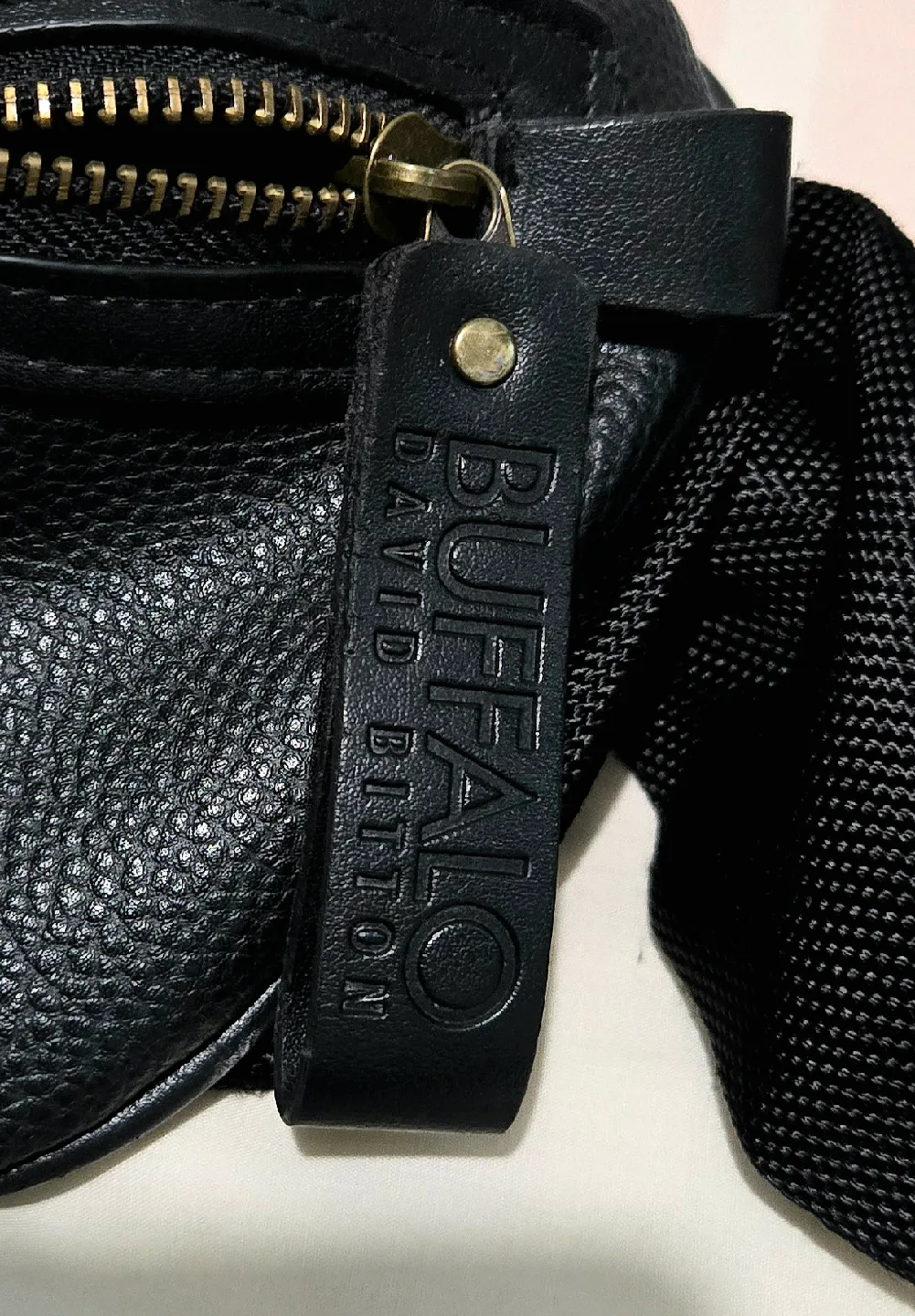 Buffalo David Bitton Black Leather Belt Bag thumbnail