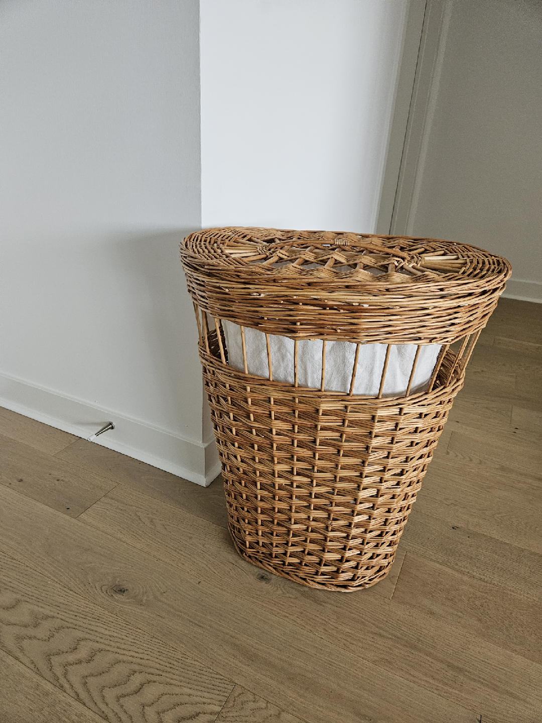 Ikea Wicker Laundry Hamper with Lid