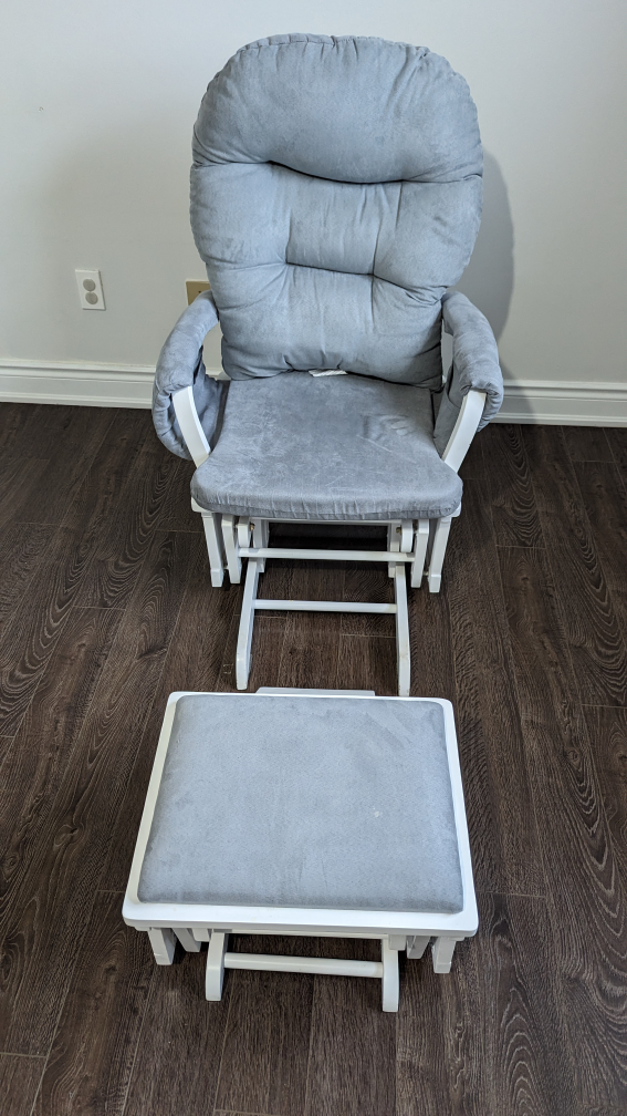 Glider Rocking Chair with Ottoman - Grey