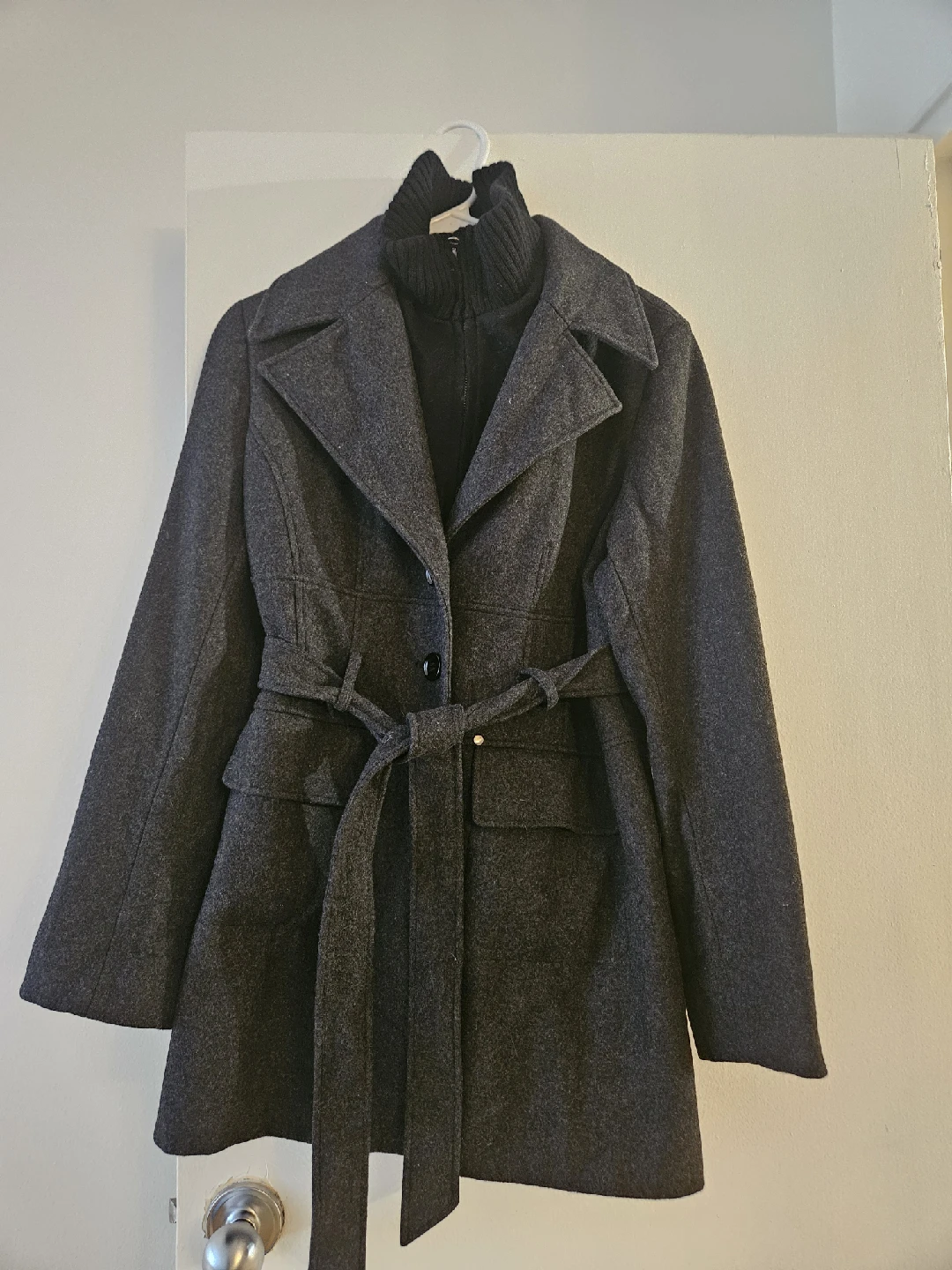 Marvin Richards New York Grey Wool Coat - Size L - photo 3