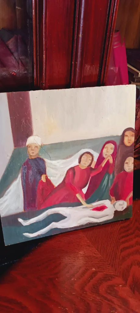 Ming Lin 2006. Signed Painting on Wood Board. Not framed. thumbnail