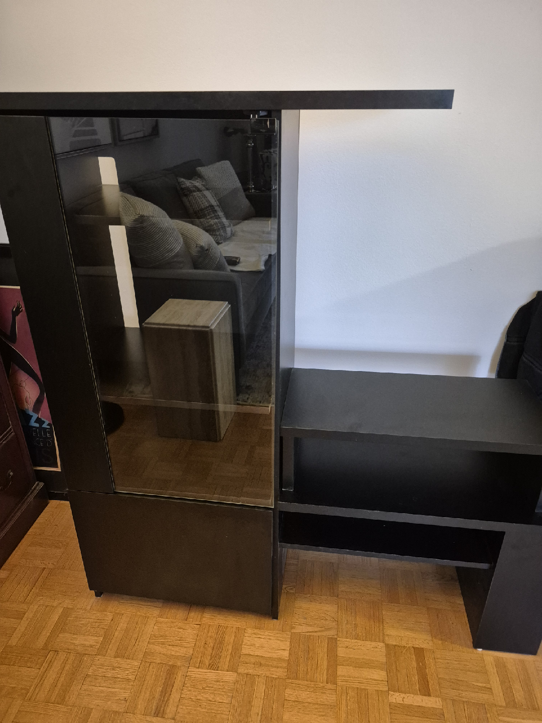 Black Display Cabinet with Shelves