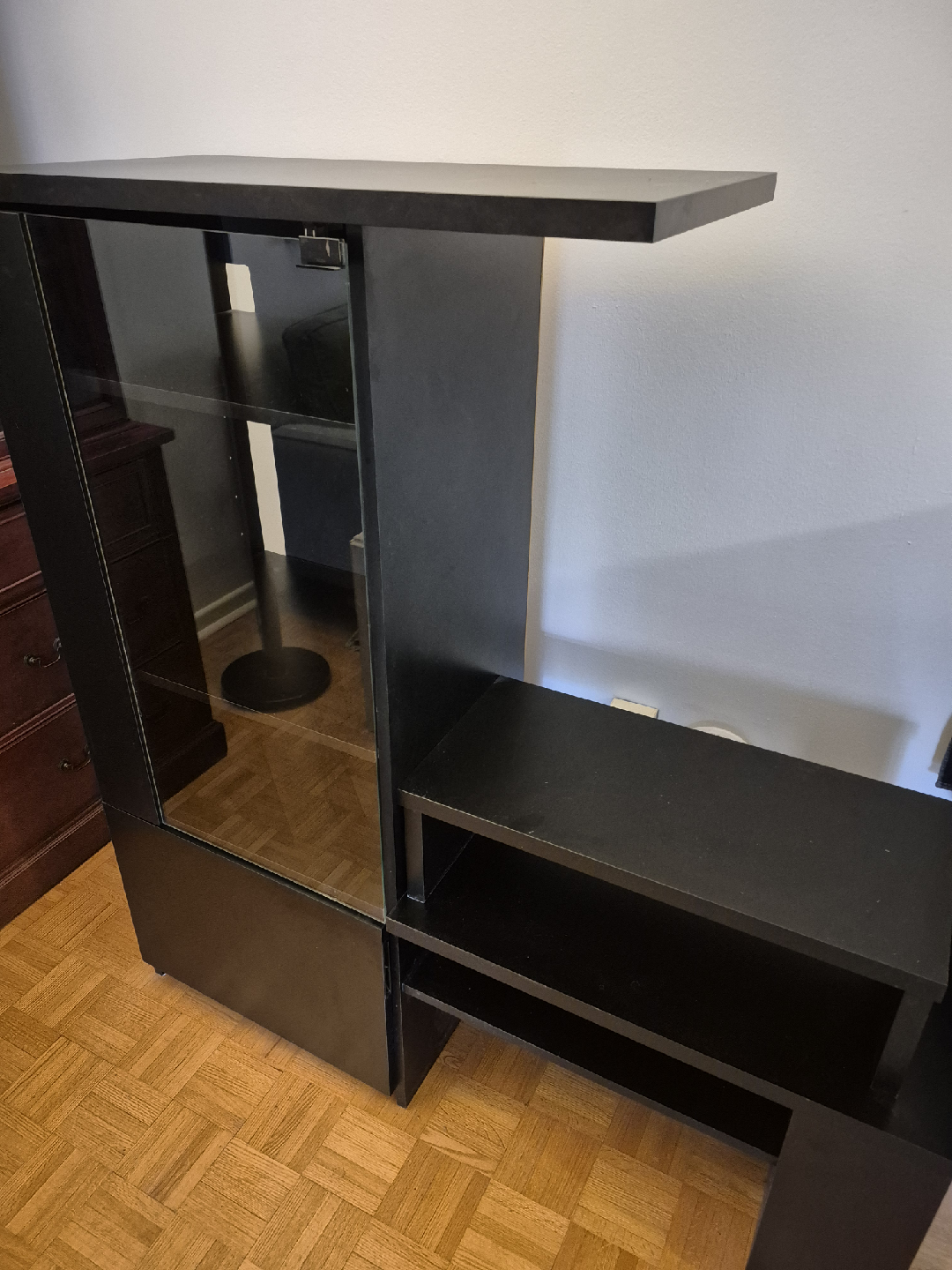 Black Display Cabinet with Shelves - photo 2