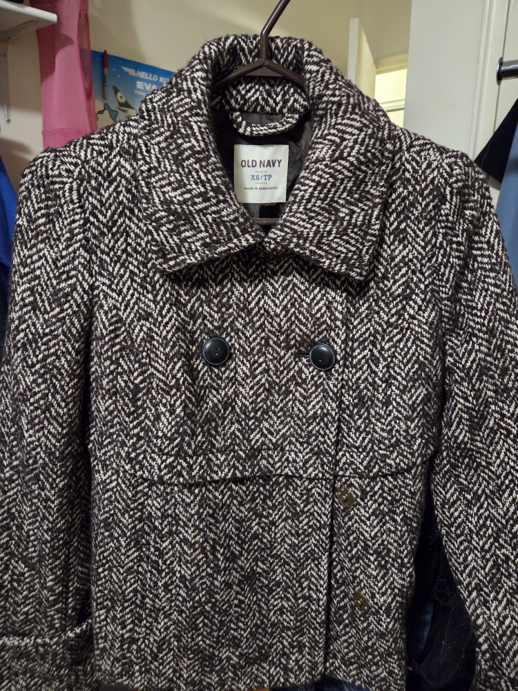 Old Navy Herringbone Peacoat - XS