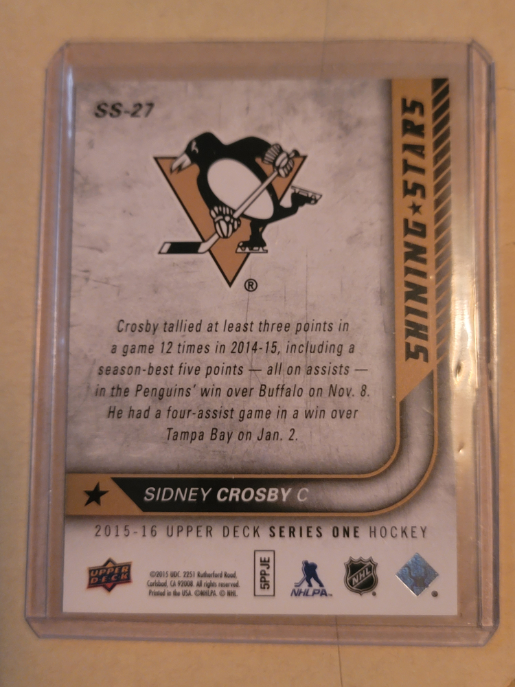 Sidney Crosby Hockey Card - Upper Deck 2015-16 - photo 2