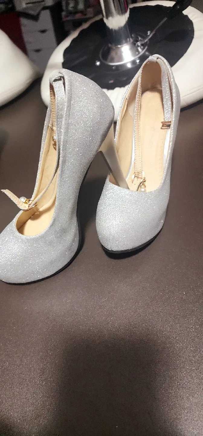Silver Glitter Heels - Size 38 image indicator(2)