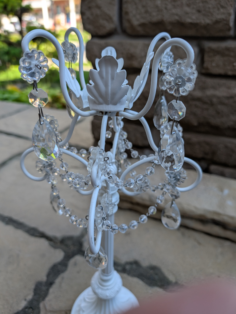 White Metal Candle Holder - photo 2