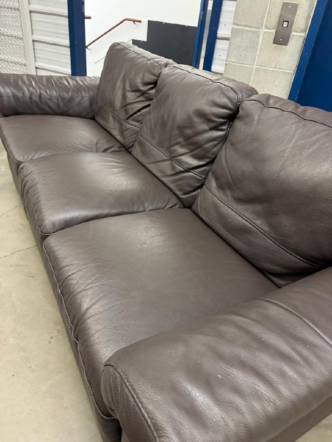 Brown Leather Sofa - Three Seater - photo 2
