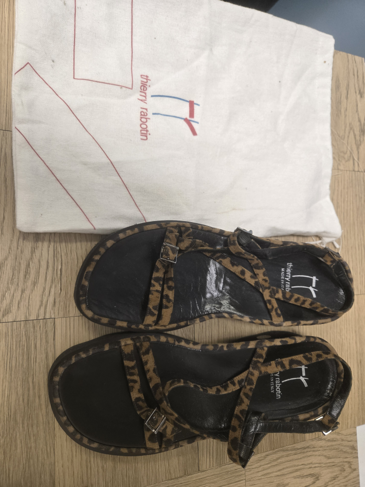 Thierry Rabotin Leopard Print Sandals - Size 38.5