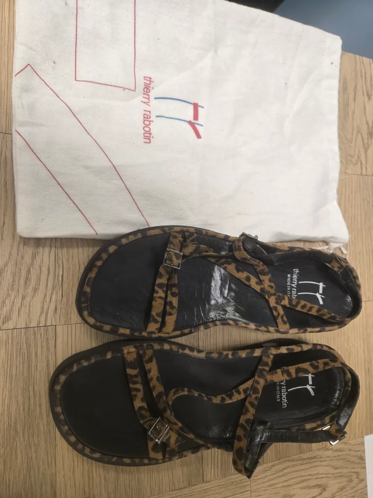 Thierry Rabotin Leopard Print Sandals - Size 38.5