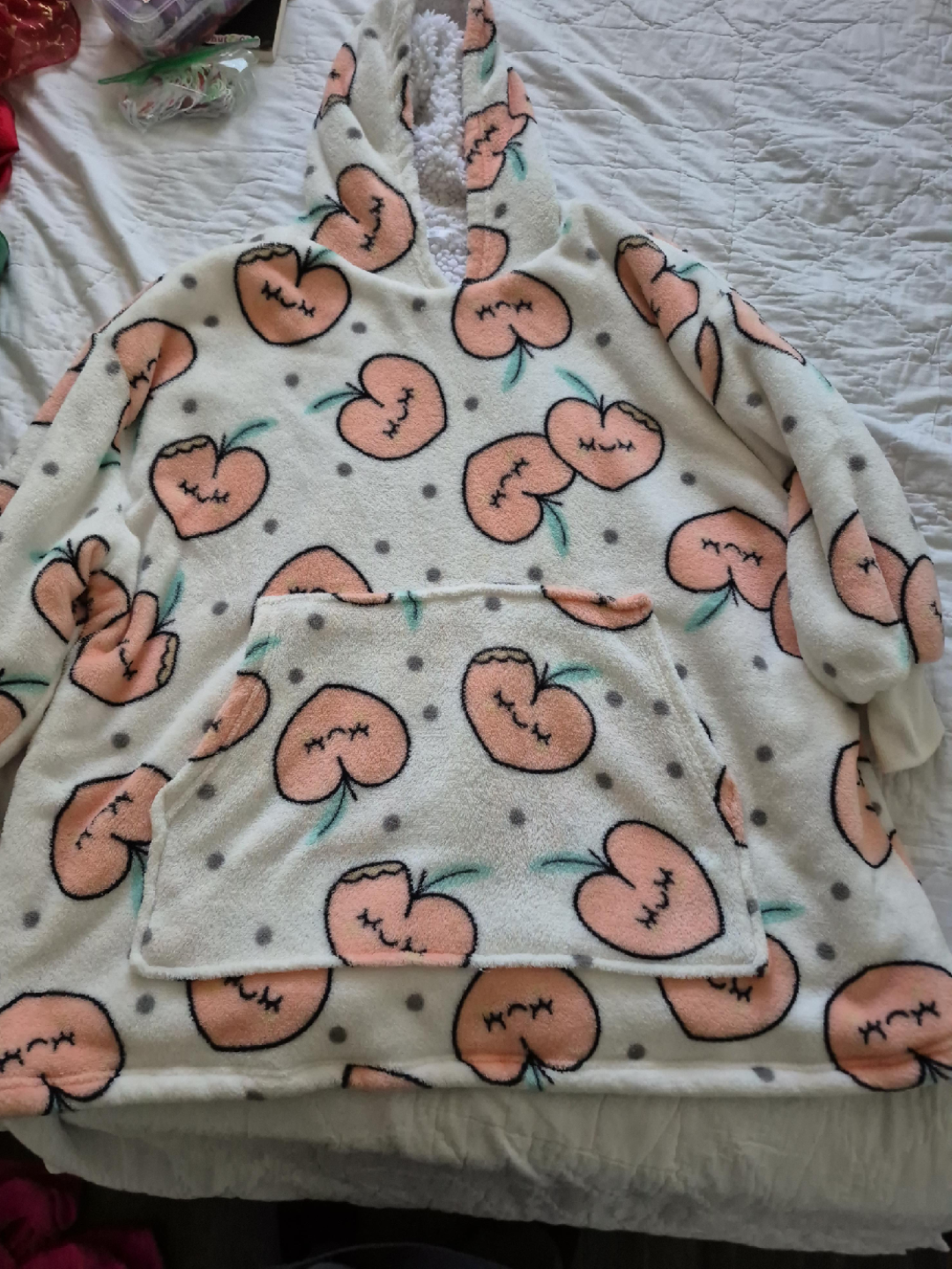 Peach Print Oversized Blanket Hoodie